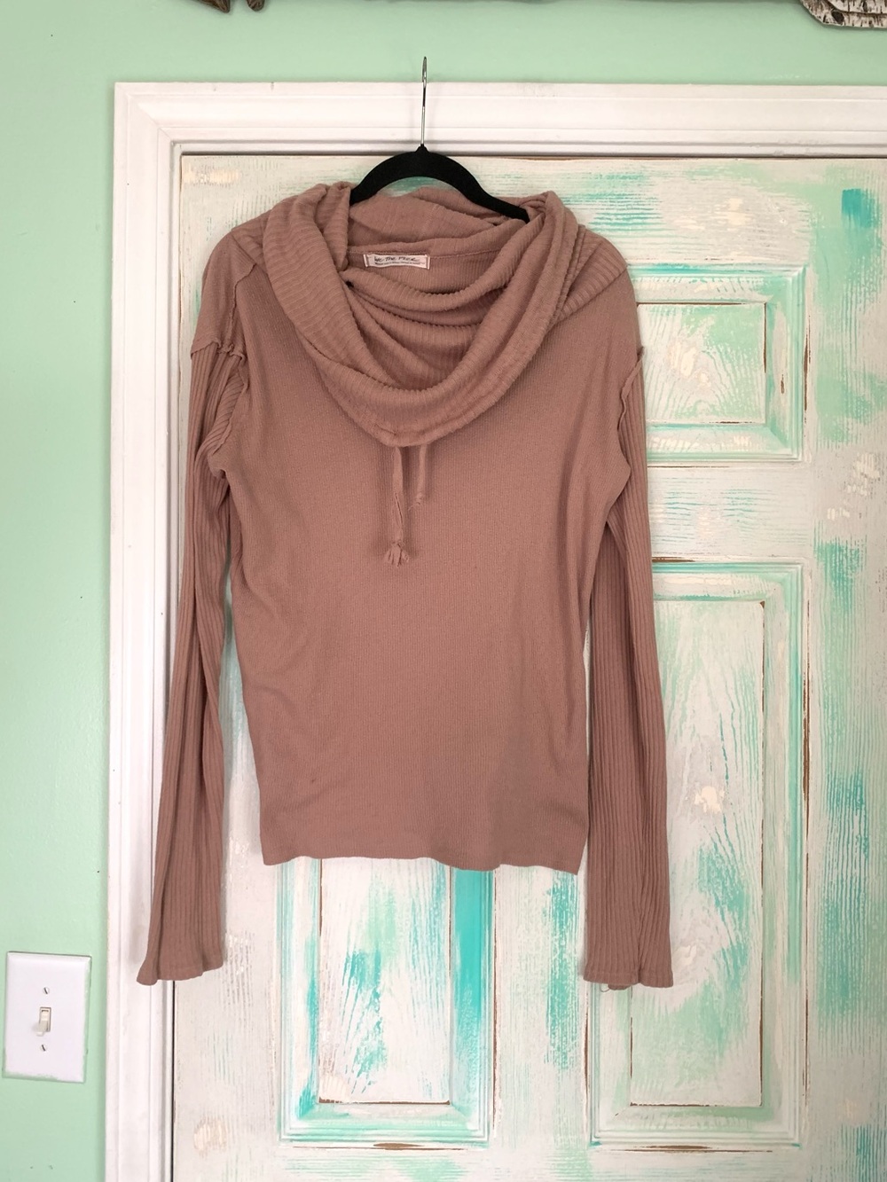 Free People/We The Free Rose Brown Cowl Neck Sweater Medium